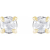 14 Karat Yellow Gold 0.33 Carat Rose Cut Natural Diamond 4 Prong Claw Earrings