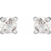 Platinum 0.13 Carat Rose Cut Natural Diamond 4 Prong Claw Earrings