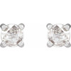 14 Karat White Gold 0.13 Carat Rose Cut Natural Diamond 4 Prong Claw Earrings