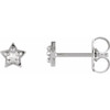 14 Karat White Gold .05 Carat Rose Cut Natural Diamond Petite Star Earrings