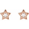 14 Karat Rose Gold .05 Carat Rose Cut Natural Diamond Petite Star Earrings