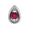 14 Karat White Gold 3 mm Ruby Teardrop Slide Pendant
