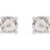 14 Karat White Gold 0.20 Carat Rose Cut Natural Diamond Stud Earrings