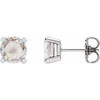 14 Karat White Gold 0.25 Carat Rose Cut Natural Diamond Stud Earrings