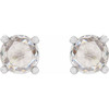 Platinum 0.25 Carat Rose Cut Natural Diamond Stud Earrings