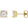 14 Karat Yellow Gold 0.20 Carat Rose Cut Natural Diamond Stud Earrings