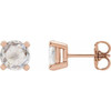 14 Karat Rose Gold 0.25 Carat Rose Cut Natural Diamond Stud Earrings