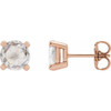 14 Karat Rose Gold .07 Carat Rose Cut Natural Diamond Stud Earrings