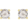 14 Karat Yellow Gold .07 Carat Rose Cut Natural Diamond Stud Earrings