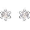 Sterling Silver .07 Carat Rose Cut Natural Diamond Earrings
