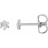Platinum .07 Carat Rose Cut Natural Diamond Earrings
