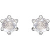 Platinum .07 Carat Rose Cut Natural Diamond Earrings