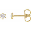 14 Karat Yellow Gold .07 Carat Rose Cut Natural Diamond Earrings