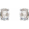 14 Karat White Gold 0.20 Carat Rose Cut Natural Diamond Earrings