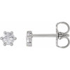 Platinum 0.13 Carat Rose Cut Natural Diamond Earrings