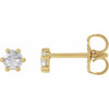 14 Karat Yellow Gold 0.13 Carat Rose Cut Natural Diamond Earrings