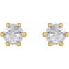 14 Karat Yellow Gold 0.13 Carat Rose Cut Natural Diamond Earrings