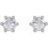 Sterling Silver 0.13 Carat Rose Cut Natural Diamond Earrings