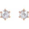 14 Karat Rose Gold 0.33 Carat Rose Cut Natural Diamond Earrings