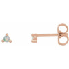 14 Karat Rose Gold 2 mm Round Natural White Opal Earrings