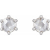14 Karat White Gold 0.33 Carat Rose Cut Natural Diamond Earrings