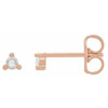 14 Karat Rose Gold .04 Carat Rose Cut Natural Diamond Earrings