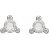 Sterling Silver .04 Carat Rose Cut Natural Diamond Earrings