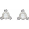 Sterling Silver 0.20 Carat Rose Cut Natural Diamond Earrings.