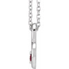 Platinum Natural Ruby and .015 Carat Natural Diamond Heart 18 inch Necklace