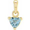 14 Karat Yellow Gold 5 mm Trillion Aquamarine Gem Pendant