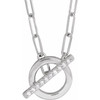 Sterling Silver .04 CDiamond 16 Toggle Styled Necklace