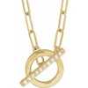 14 Karat Yellow Gold .04 CDiamond 16 Toggle Styled Necklace