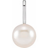 Platinum Cultured White Akoya Pearl Charm