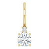 14 Karat Yellow Gold White Sapphire and .015 Carat Diamond Charm