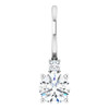 Sterling Silver White Sapphire and .015 Carat Diamond Charm