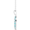 Platinum Natural Turquoise Engravable Halo Style 16 inch Necklace