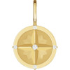 14 Karat Yellow Gold .03 carat Diamond Compass Charm