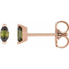 14 Karat Rose Gold Natural Green Tourmaline Earrings