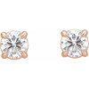 14 Karat Rose Gold 0.33 Carat Natural Diamond Claw Prong Cocktail Style Stud Earrings