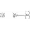 Sterling Silver 0.33 Carat Natural Diamond Claw Prong Cocktail Style Stud Earrings