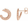 14 Karat Rose Gold .07 Carat Natural Diamond Hoop Earrings