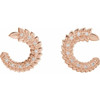 14 Karat Rose Gold .07 Carat Natural Diamond Hoop Earrings