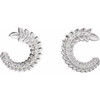 Platinum .07 Carat Natural Diamond Hoop Earrings