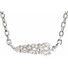 Sterling Silver 0.10 Carat Natural Diamond Graduated 16 inch Necklace