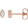 14 Karat Rose Gold 0.10 Carat Natural Diamond Solitaire Bezel Set Earrings