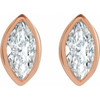 14 Karat Rose Gold 0.16 Carat Natural Diamond Solitaire Bezel Set Earrings