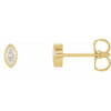 14 Karat Yellow Gold 0.16 Carat Natural Diamond Solitaire Bezel Set Earrings