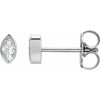 Sterling Silver .04 Carat Natural Diamond Solitaire Bezel Set Earrings