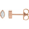 14 Karat Rose Gold .04 Carat Natural Diamond Solitaire Bezel Set Earrings