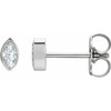 Sterling Silver 0.16 Carat Natural Diamond Solitaire Bezel Set Earrings